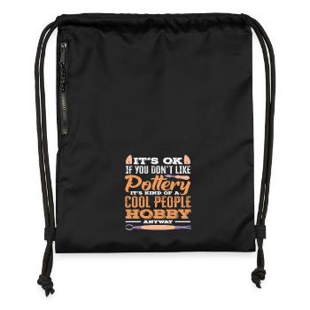 Pottery: A cool hobby for cool people - Gymsac made from recycled material - black - Front