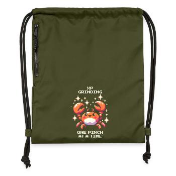 Grinding XP: Scissors by Scissors | Crab, Beach - Gymsac made from recycled material - military green - Front