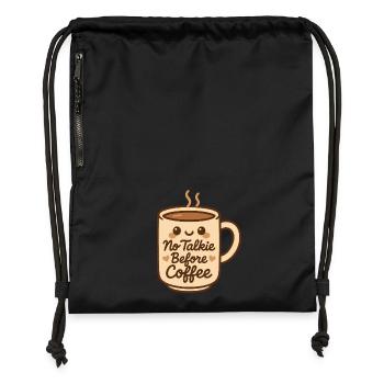 Kein Talkie Vor dem Kaffee Niedliches Gemütliches Design - Turnbeutel aus Recycling-Material - Schwarz - Vorne