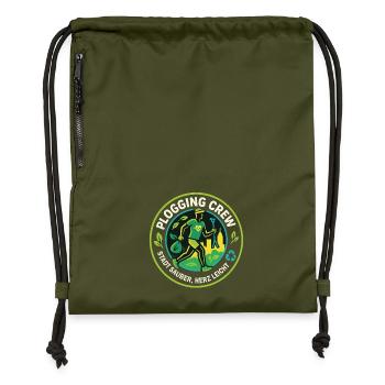 Plogging Crew City Clean Heart Light - Gymsac made from recycled material - military green - Front