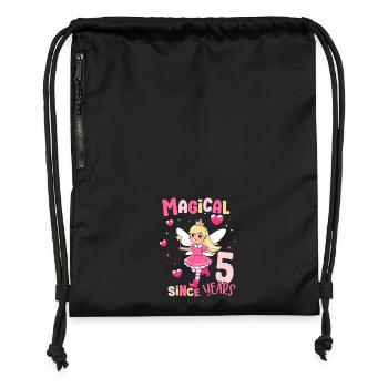 5th Birthday Girl Magical Since 5 Years Old - Gymsac made from recycled material - black - Front