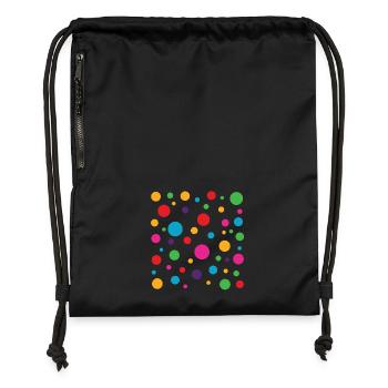 Spotty Spotted Colourful Polka Dot Kids - Gymsac made from recycled material - black - Front