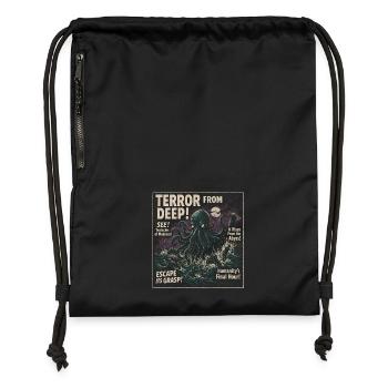 Terror aus der Tiefe Kraken Filmplakat Halloween - Turnbeutel aus Recycling-Material - Schwarz - Vorne