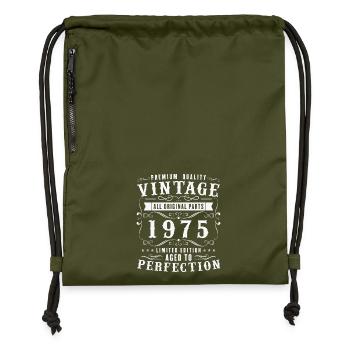 1975 Vintage Birthday Gift - Gymsac made from recycled material - military green - Front