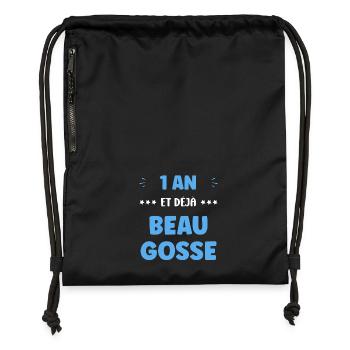 1 An Déjà Beau Gosse - Sac à cordon en polyester recyclé - noir - Devant
