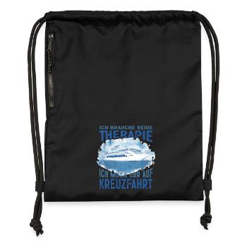Lustige Kreuzfahrt Sprüche Outfits Urlaub - Turnbeutel aus Recycling-Material - Schwarz - Vorne