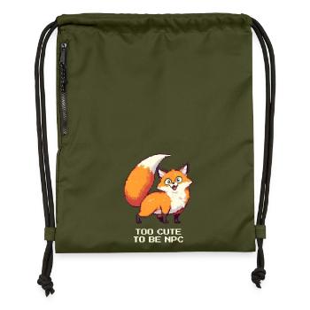 Derpy Fox avec l’énergie du personnage principal - Sac à cordon en polyester recyclé - military green - Devant