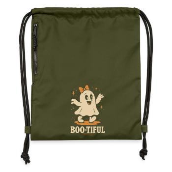 Boo-Tiful Fantôme Halloween Party Fun - Sac à cordon en polyester recyclé - military green - Devant