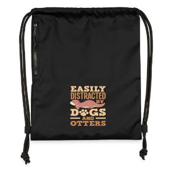 Sea Otter Cartoon Dogs - Gymsac made from recycled material - black - Front