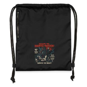 Haunted Mansion Escape Movie Poster Halloween - Gymsac made from recycled material - black - Front