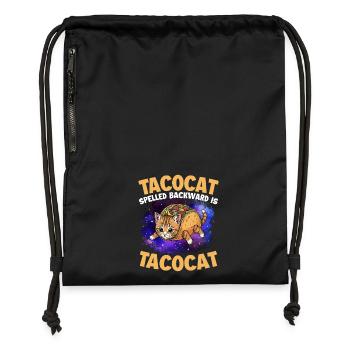 Tacocat rückwärts geschrieben ist Tacocat - Turnbeutel aus Recycling-Material - Schwarz - Vorne