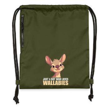 Wallabies Wallaby - Gymsac made from recycled material - military green - Front