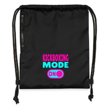 Kickboxing Mode ON – Power for Martial Artists - Gymsac made from recycled material - black - Front