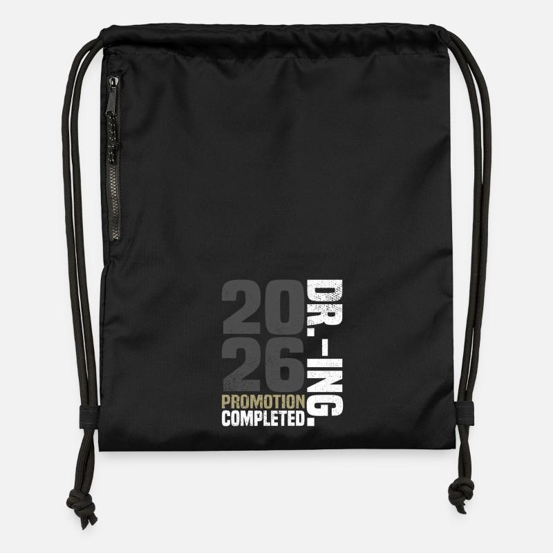 Dr. Ing. Promotion terminée - Sac à cordon en polyester recyclé - noir