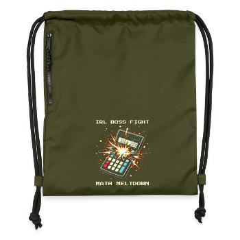 Endgegner Mathe | Hausaufgaben Frust Humor - Turnbeutel aus Recycling-Material - military Green - Vorne