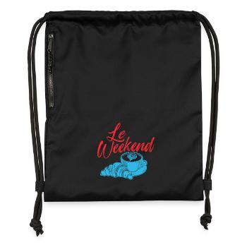Le Weekend French Coffee Chill Vibes - Gymsac made from recycled material - black - Front