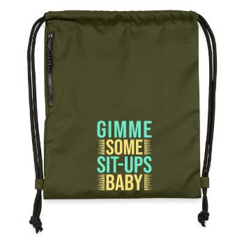 Fanatiques de fitness Quelques abdominaux Bébé Gymnastique suédoise - Sac à cordon en polyester recyclé - military green - Devant