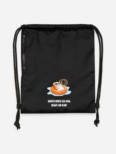 Hamster im Pool Chill - Turnbeutel aus Recycling-Material - Schwarz