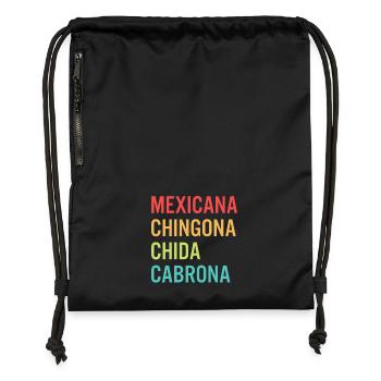 Mexicana Chingona Cabrona Orgullo - Gymsac made from recycled material - black - Front