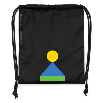 Geometric Triangle Sunrise - Gymsac made from recycled material - black - Front