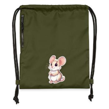 Maus - Turnbeutel aus Recycling-Material - military Green - Vorne