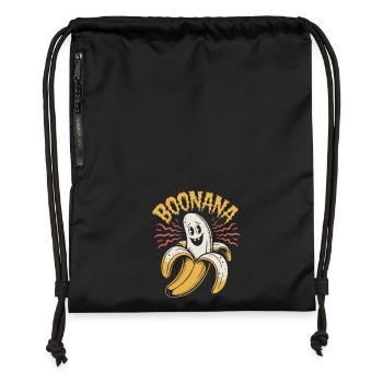 Boonana Banana Ghost Halloween Jeu de mots pour - Sac à cordon en polyester recyclé - noir - Devant