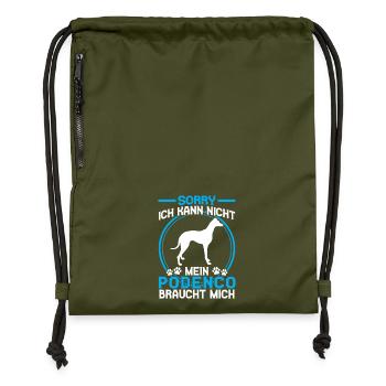 Podenco braucht mich Spanischer Windhund - Turnbeutel aus Recycling-Material - military Green - Vorne