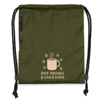 Hot Drinks & Cold Days – Winter & Cozy Season Shir - Turnbeutel aus Recycling-Material - military Green - Vorne