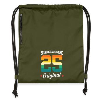 25 Geburtstag - Turnbeutel aus Recycling-Material - military Green - Vorne