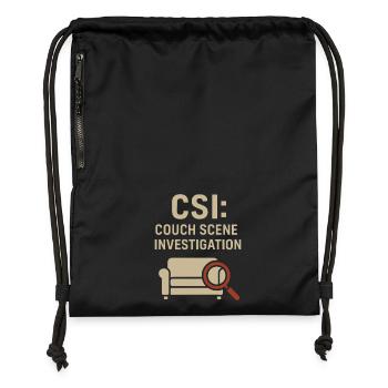 Couch Scene Investigation – Lustiges True Crime - Turnbeutel aus Recycling-Material - Schwarz - Vorne
