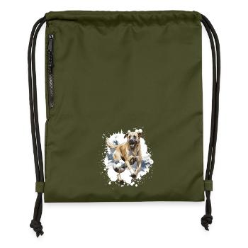 Kangal Hund Fussball Team - Turnbeutel aus Recycling-Material - military Green - Vorne