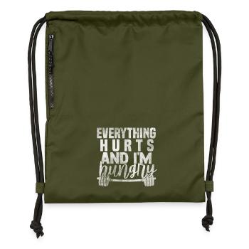 Tout me fait mal, j’ai faim - Sac à cordon en polyester recyclé - military green - Devant