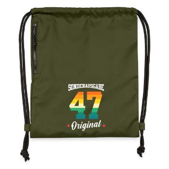 47 Geburtstag - Turnbeutel aus Recycling-Material - military Green - Vorne