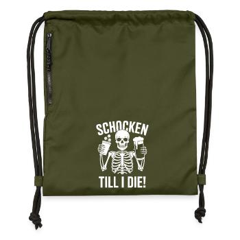 Schocken Till I Die! Schock Aus Sklett Schock out! - Turnbeutel aus Recycling-Material - military Green - Vorne