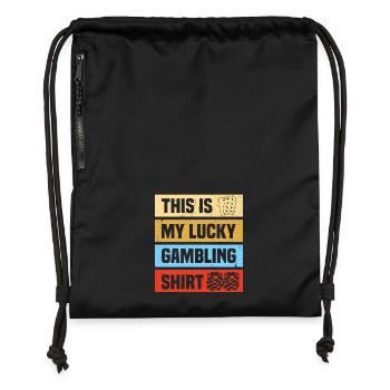 Lucky Gambling Casino Gambling Funny Player - Sac à cordon en polyester recyclé - noir - Devant