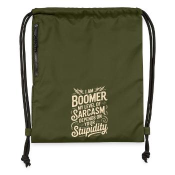 Sarcasme boomer disant conception de chemise - Sac à cordon en polyester recyclé - military green - Devant