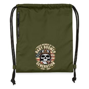 Pilote de crâne de baby-boomer 1948-1964 - Sac à cordon en polyester recyclé - military green - Devant