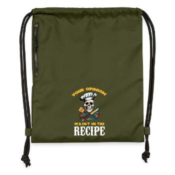 Deine Meinung War Nicht Im Rezept - Turnbeutel aus Recycling-Material - military Green - Vorne