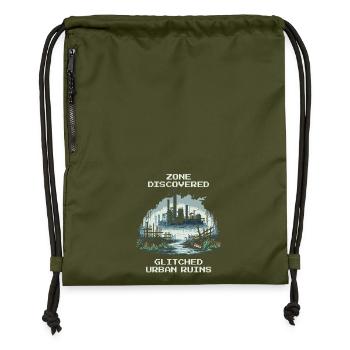 Zone découverte : Ruines de la ville bugged - Sac à cordon en polyester recyclé - military green - Devant