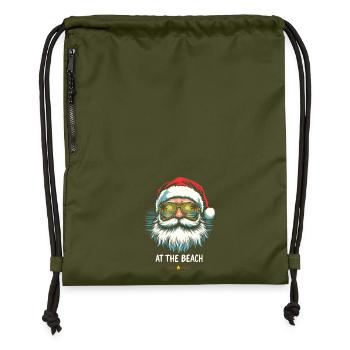 Weihnachtsmann At The Beach Strand Vibes - Turnbeutel aus Recycling-Material - military Green - Vorne