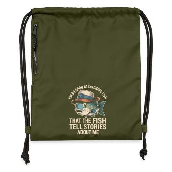  Ich Bin So Gut Im Fangen Von Fischen Dass Die - Turnbeutel aus Recycling-Material - military Green - Vorne