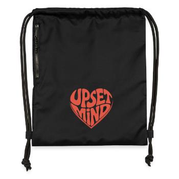 Upset Mind – Retro Heart Design - Gymsac made from recycled material - black - Front