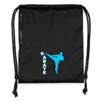 Karate, Karatekämpfer, Kampfsport, Karate Kick - Turnbeutel aus Recycling-Material - Schwarz - Vorne
