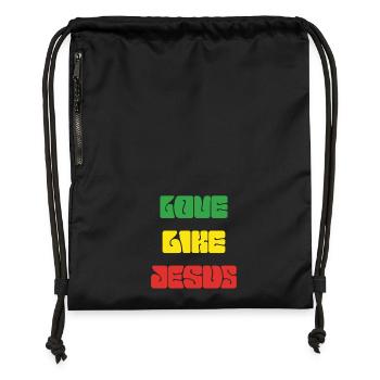 Love Life Jesus Popart - Gymsac made from recycled material - black - Front