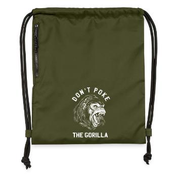 Don't poke the gorilla! – Don't Poke Gorilla - Gymsac made from recycled material - military green - Front