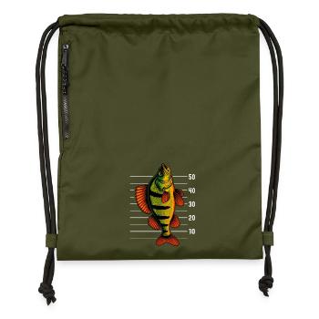 Perche Perche Perche Perche Appât pour perchaude - Sac à cordon en polyester recyclé - military green - Devant