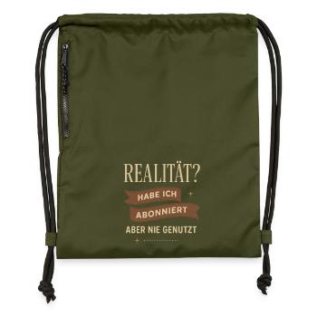 Reality? I subscribed, but never used it - Gymsac made from recycled material - military green - Front