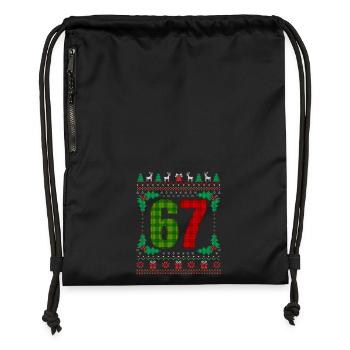 67 Memes Funny Gen Alpha Christmas - Gymsac made from recycled material - black - Front