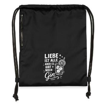 Liebe ist alle, aber es gibt noch Gin - Turnbeutel aus Recycling-Material - military Green - Vorne