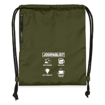 Reporter Journalisten Hobby Leben Beruf - Turnbeutel aus Recycling-Material - military Green - Vorne